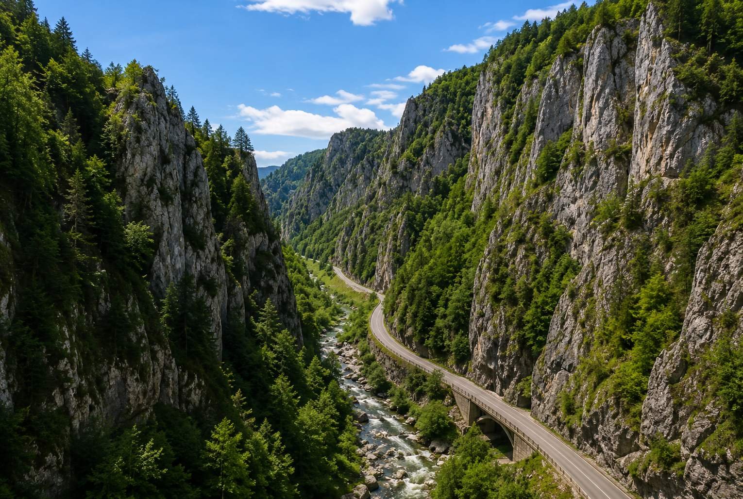 Peisaj montan din zona Cheile Grădiștei